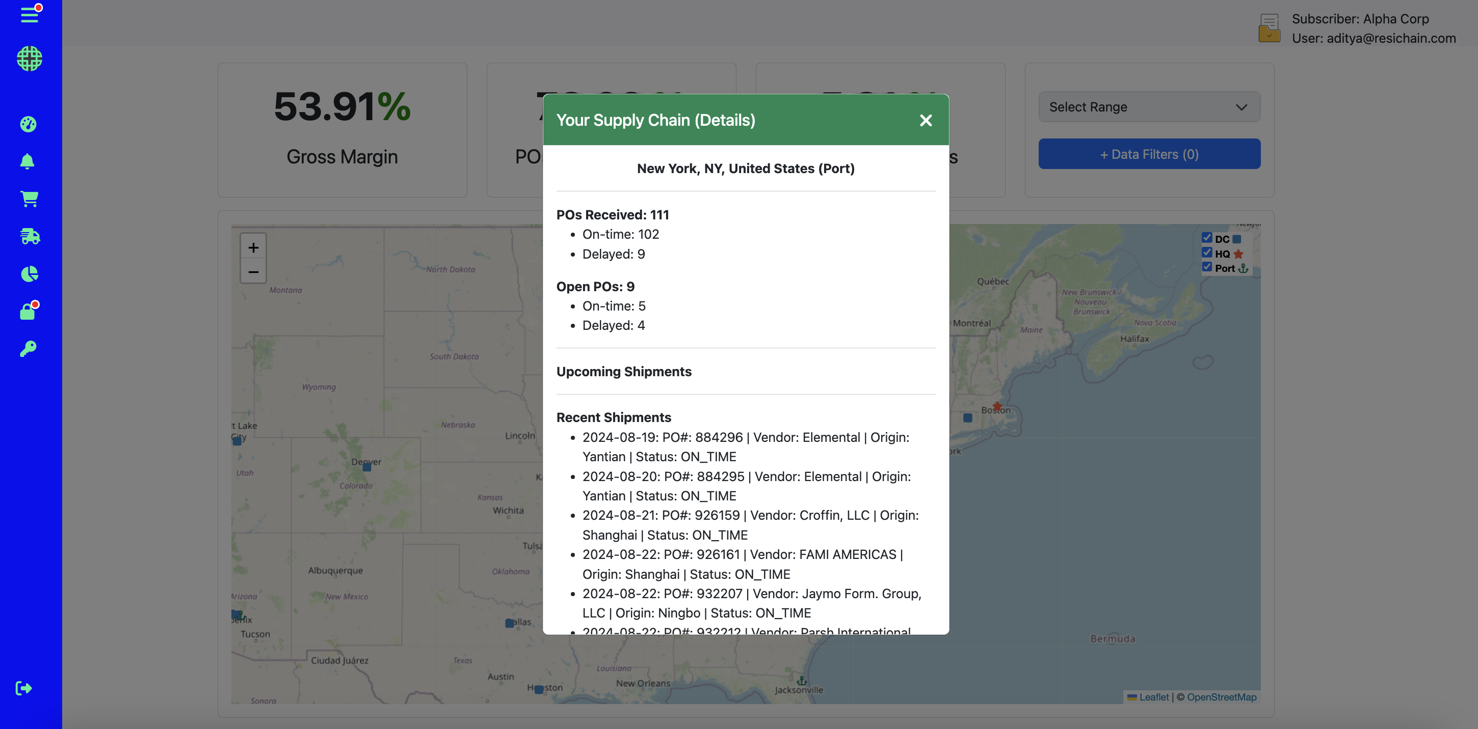 Screenshot of ResiChain app